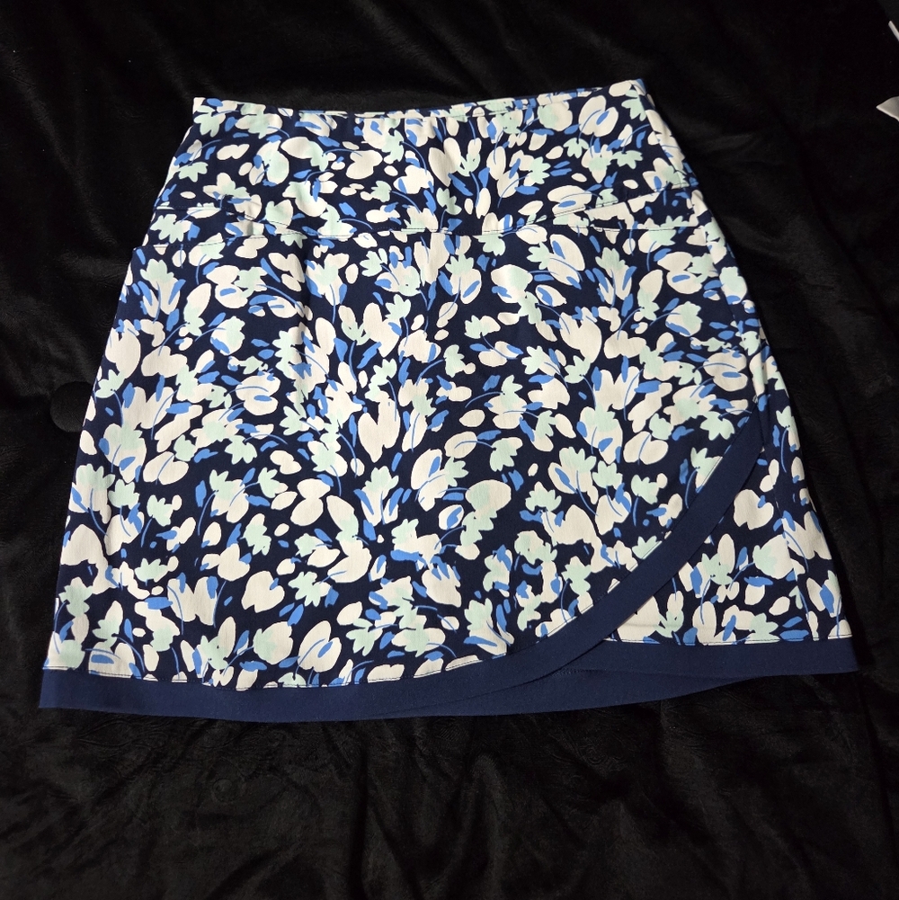 Lady Hagen Navy Floral Mini Skirt